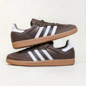 adidas Samba Brown and White Athletic Shoes